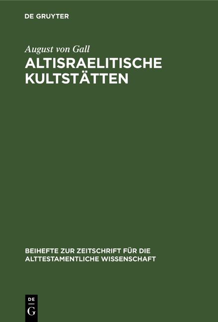 Produktbild: Altisraelitische Kultst&auml;tten