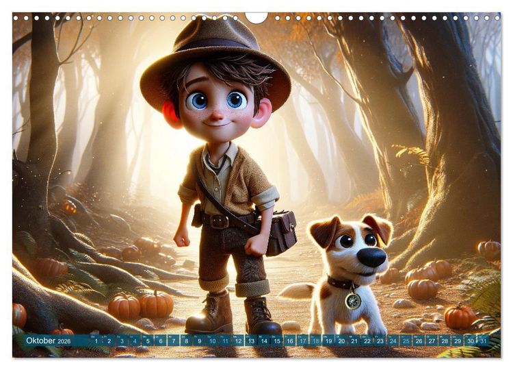 Produktbild: Max und Buddy: Entdecker des Verborgenen (Wandkalender 2026 DIN A3 quer), CALVENDO Monatskalender
