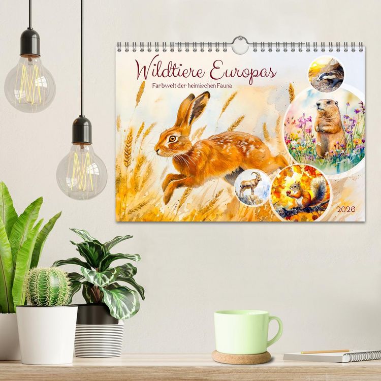 Produktbild: Wildtiere Europas - Farbwelt der heimischen Fauna (Wandkalender 2026 DIN A4 quer), CALVENDO Monatskalender