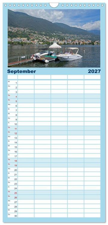 Produktbild: Familienplaner 2027 - Lago Maggiore - Mediterranes Flair umgeben von Bergen mit 5 Spalten (Wandkalender, 21 x 45 cm) CALVENDO