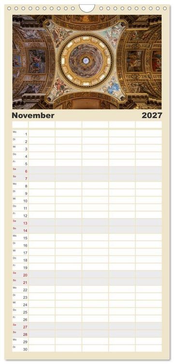 Produktbild: Familienplaner 2027 - Gew&ouml;lbe des Glaubens &ndash; Kirchendecken Europas mit 5 Spalten (Wandkalender, 21 x 45 cm) CALVENDO