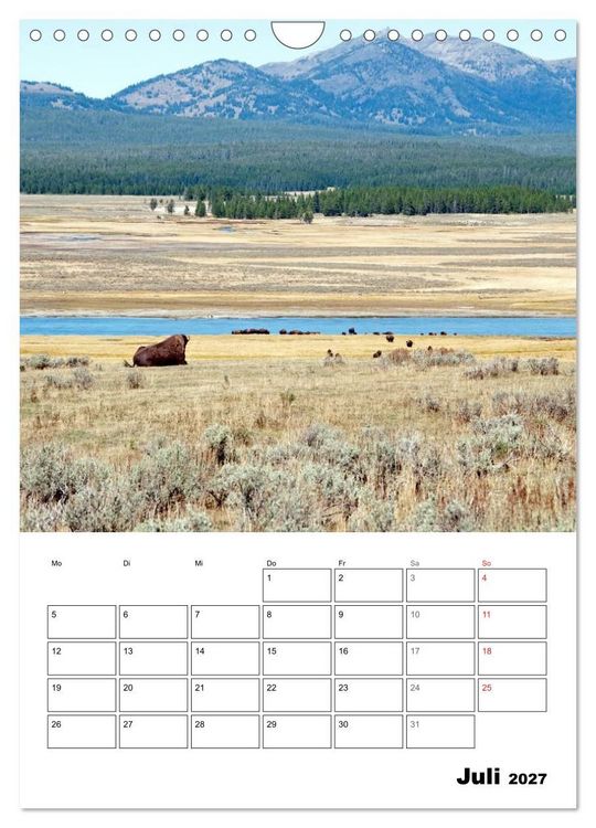 Produktbild: Yellowstone und Grand Tetons Nationalparks (Wandkalender 2027 DIN A4 hoch), CALVENDO Monatskalender