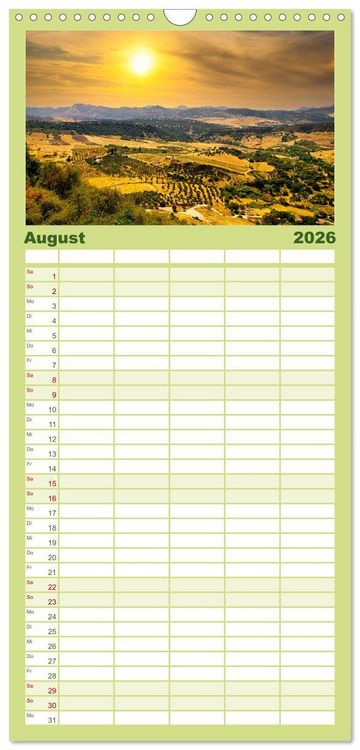 Produktbild: Familienplaner 2026 - Ronda in Andalusien - Stadt auf einem Felsplateau mit 5 Spalten (Wandkalender, 21 x 45 cm) CALVENDO