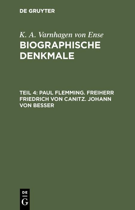 Produktbild: Paul Flemming. Freiherr Friedrich von Canitz. Johann von Besser