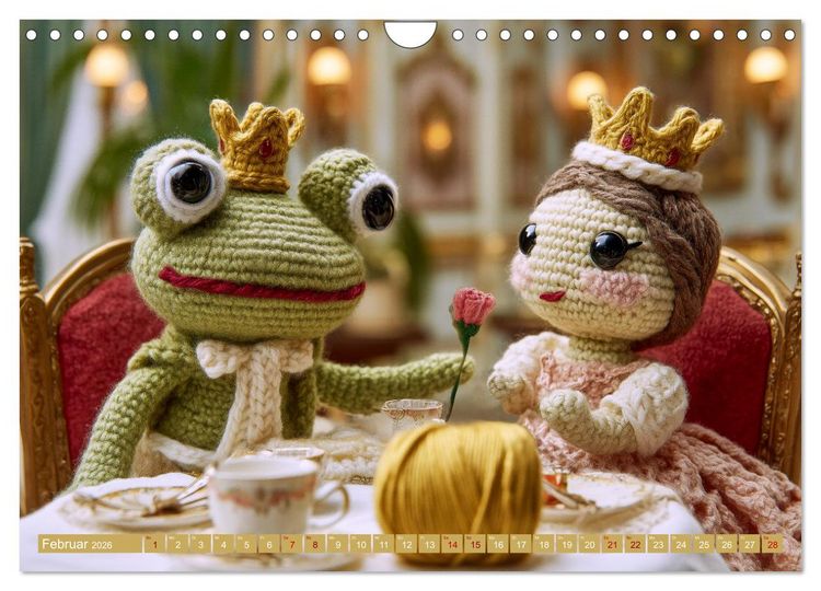 Produktbild: Amigurumi M&auml;rchenstunde nach den Gebr&uuml;dern Grimm (Wandkalender 2026 DIN A4 quer), CALVENDO Monatskalender