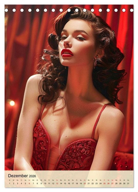 Produktbild: Burlesque. Verf&uuml;hrerische Frauen im Stil der 20er Jahre (Tischkalender 2026 DIN A5 hoch), CALVENDO Monatskalender