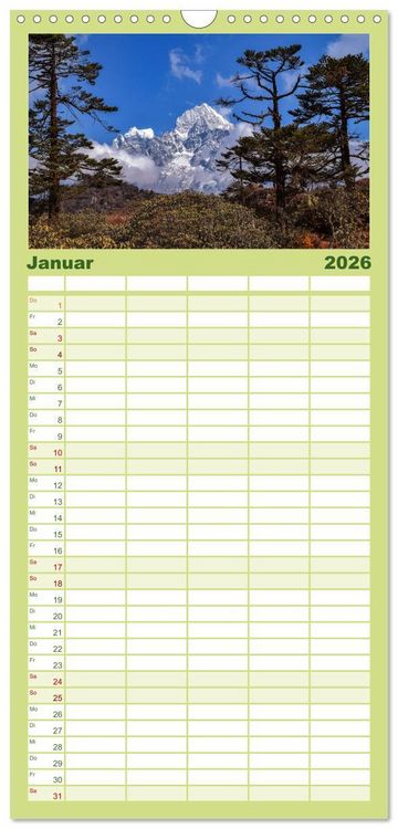 Produktbild: Familienplaner 2026 - Nepal- Trekking durchs Hochgebirge mit 5 Spalten (Wandkalender, 21 x 45 cm) CALVENDO