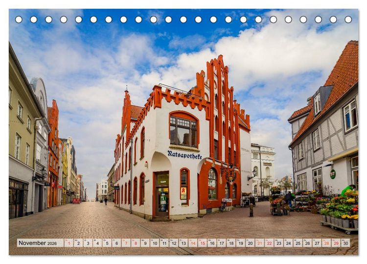 Produktbild: Wismar Impressionen (Tischkalender 2026 DIN A5 quer), CALVENDO Monatskalender