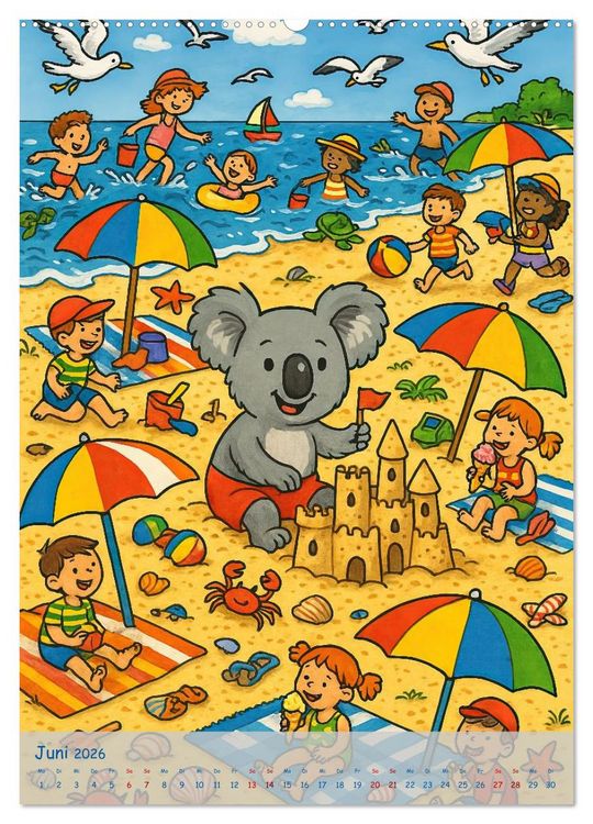 Produktbild: Koalas Wimmelwelt ein Jahr voller Wimmelspass! (hochwertiger Premium Wandkalender 2026 DIN A2 hoch), Kunstdruck in Hochglanz