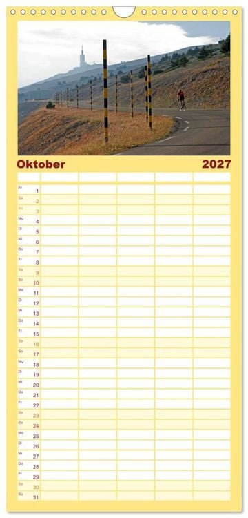 Produktbild: Familienplaner 2027 - Alpenp&auml;sse auf dem Rennrad Vol. 1 mit 5 Spalten (Wandkalender, 21 x 45 cm) CALVENDO