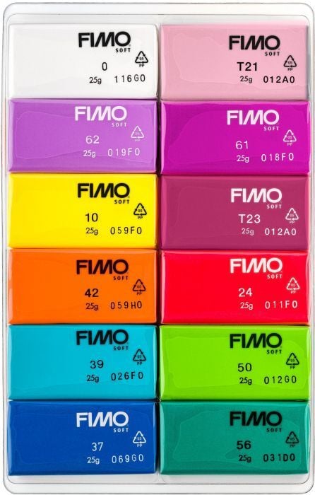 Produktbild: STAEDTLER FIMO ofenhärtende Modelliermasse FIMO soft 8023 Brilliant Colours, 12 x 25g Halbblöcken