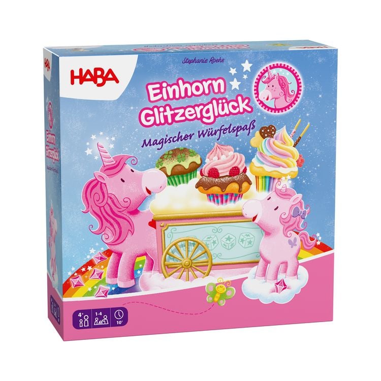 Produktbild: HABA 2013170001 - Einhorn Glitzergl&uuml;ck, Magischer W&uuml;rfelspa&szlig;
