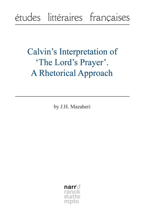 Produktbild: Calvin's Interpretation of 'The Lord's Prayer'. A Rhetorical Approach