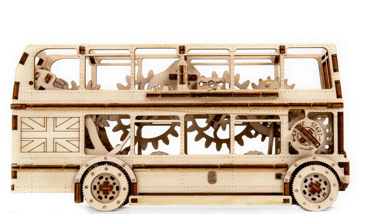 Produktbild: Tiny Adventures - London Bus, Funktionsmodell aus Holz zum Zusammenbauen