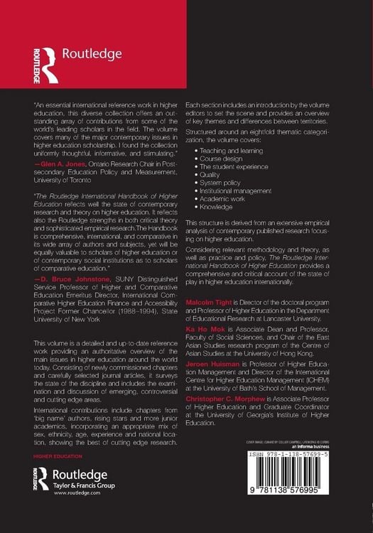Produktbild: The Routledge International Handbook of Higher Education
