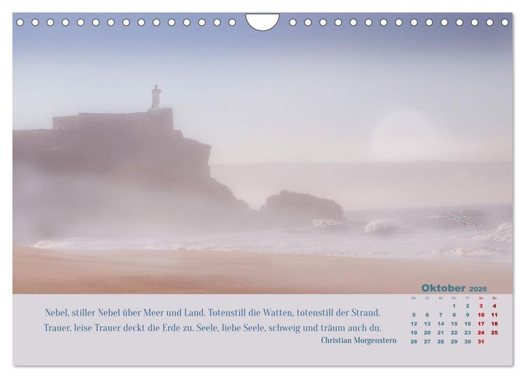 Produktbild: Nebelfarben. Ein poetischer Spaziergang (Wandkalender 2026 DIN A4 quer), CALVENDO Monatskalender