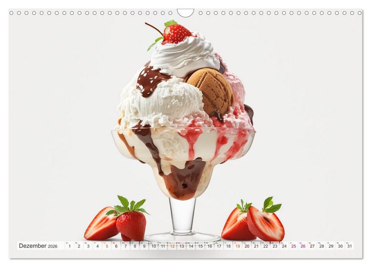 Produktbild: Leckere Eisbecher Kreationen (Wandkalender 2026 DIN A3 quer), CALVENDO Monatskalender