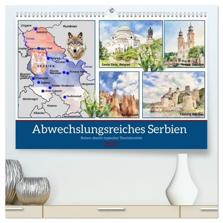 Produktbild: Abwechslungsreiches Serbien (hochwertiger Premium Wandkalender 2027 DIN A2 quer), Kunstdruck in Hochglanz