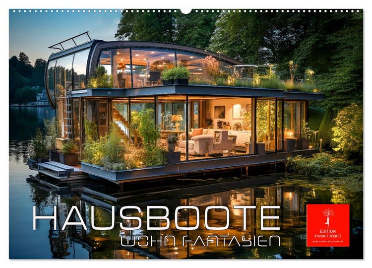 Produktbild: Hausboote Wohn Fantasien (Wandkalender 2026 DIN A2 quer), CALVENDO Monatskalender
