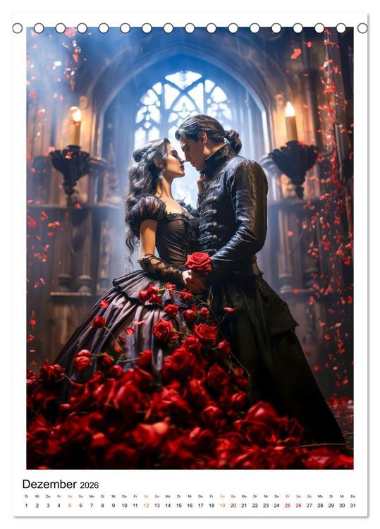 Produktbild: Gothic coole Momente (Tischkalender 2026 DIN A5 hoch), CALVENDO Monatskalender