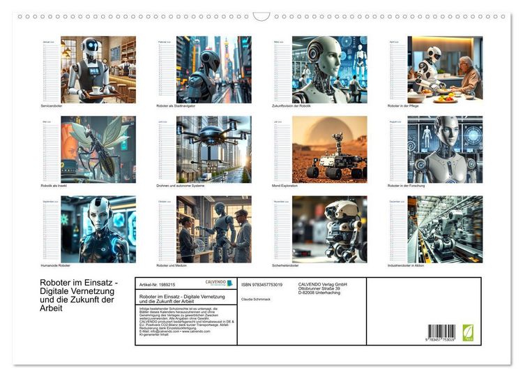 Produktbild: Roboter im Einsatz - Digitale Vernetzung und die Zukunft der Arbeit (Wandkalender 2026 DIN A2 quer), CALVENDO Monatskalender