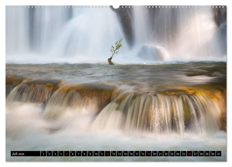 Produktbild: WASSERF&Auml;LLE - Sanfte und tosende Sch&ouml;nheiten (hochwertiger Premium Wandkalender 2026 DIN A2 quer), Kunstdruck in Hochglanz