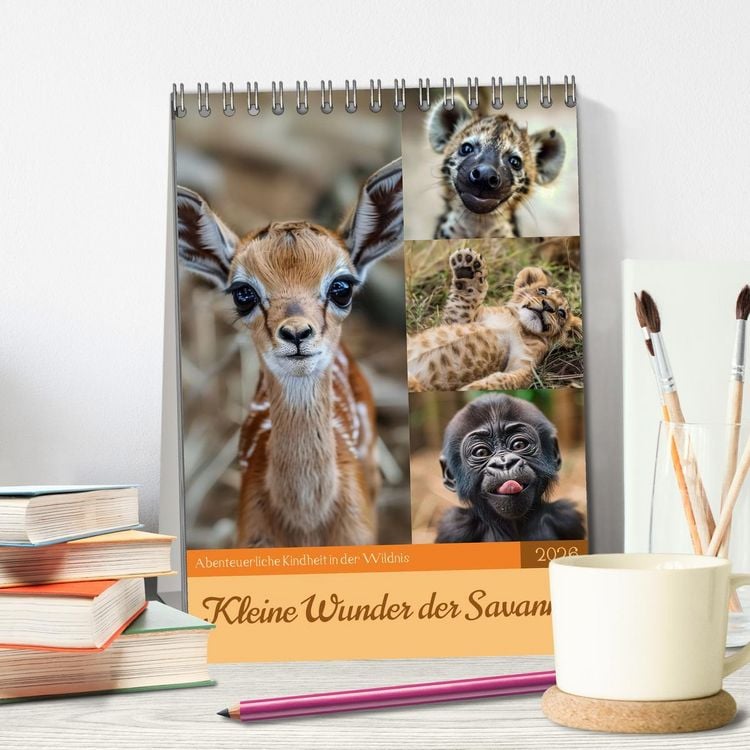 Produktbild: Kleine Wunder der Savanne (Tischkalender 2026 DIN A5 hoch), CALVENDO Monatskalender