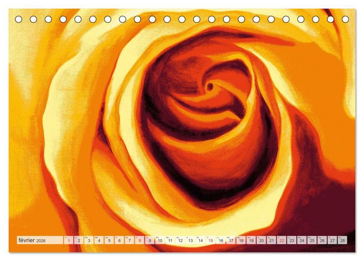 Produktbild: Roses peintes (Calendrier de bureau 2026 DIN A5 vertical), CALVENDO calendrier mensuel