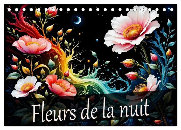 Produktbild: Fleurs de la nuit (Calendrier de bureau 2026 DIN A5 vertical), CALVENDO calendrier mensuel