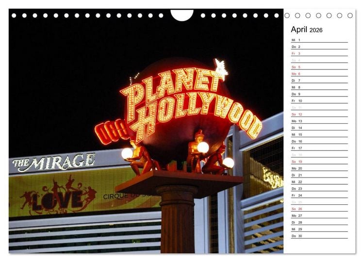 Produktbild: LAS VEGAS - by night (Wandkalender 2026 DIN A4 quer), CALVENDO Monatskalender