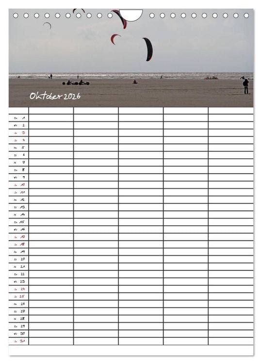 Produktbild: St. Peter Ording Familienplaner (Wandkalender 2026 DIN A4 hoch), CALVENDO Monatskalender