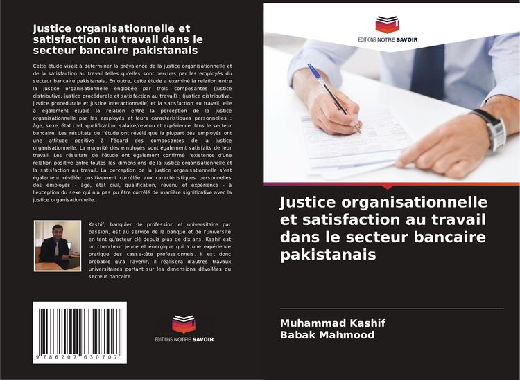 Produktbild: Justice organisationnelle et satisfaction au travail dans le secteur bancaire pakistanais