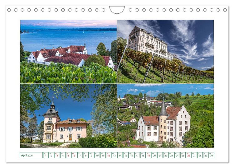 Produktbild: Bekannte und weniger bekannte Schl&ouml;sser und Burgen rund um dem Bodensee (Wandkalender 2026 DIN A4 quer), CALVENDO Monatskalender
