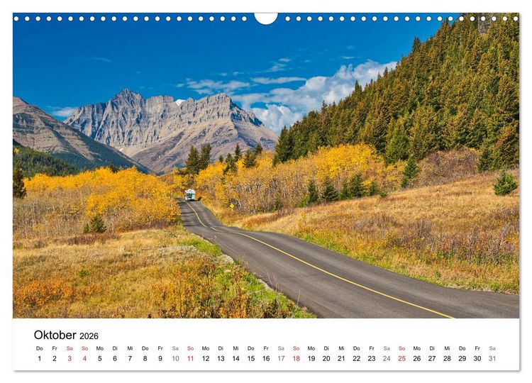 Produktbild: KANADA Mit dem Camper quer durch die Rockies (Wandkalender 2026 DIN A3 quer), CALVENDO Monatskalender