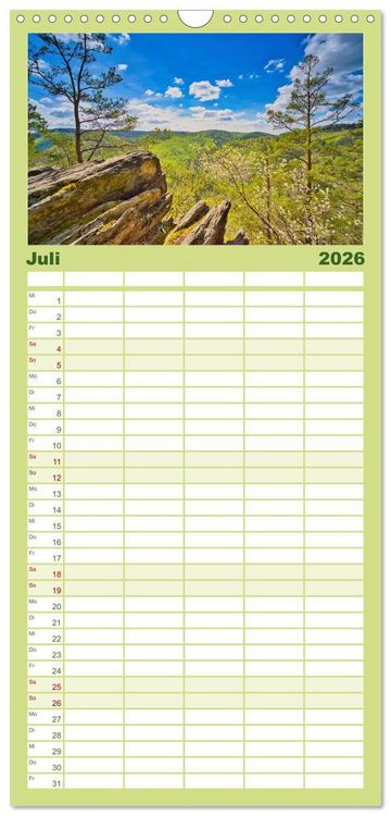 Produktbild: Familienplaner 2026 - Faszination Th&uuml;ringer Wald mit 5 Spalten (Wandkalender, 21 x 45 cm) CALVENDO