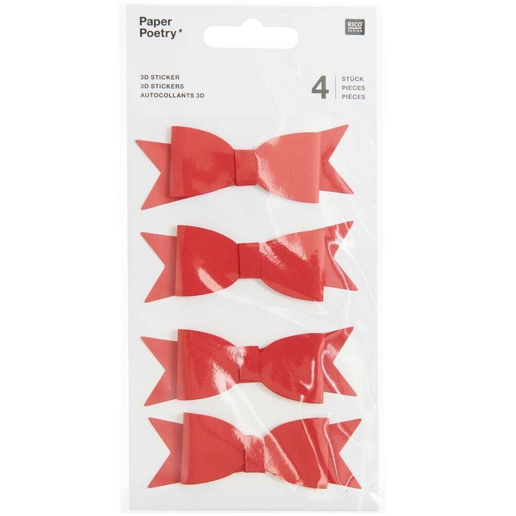 Produktbild: 3D Sticker Schleifen, Rot,