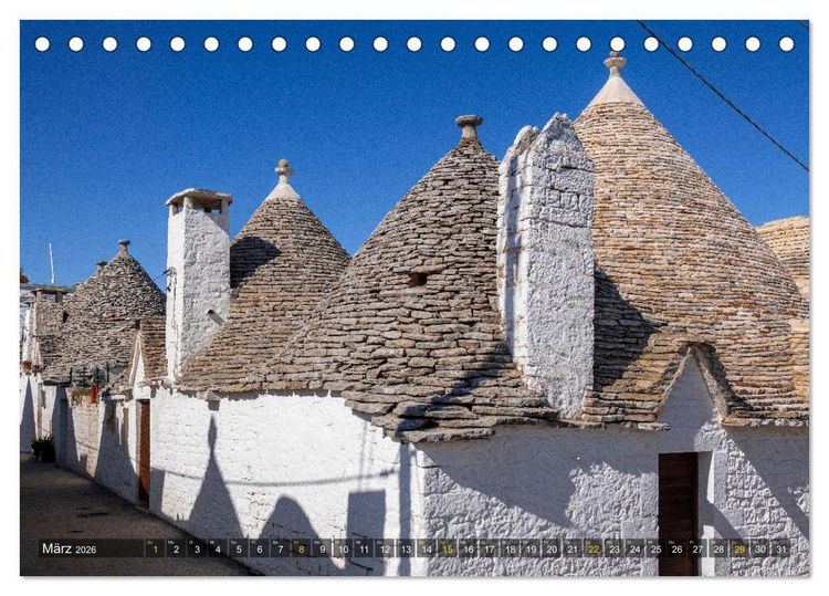 Produktbild: Alberobello &ndash; Apuliens Stadt der Trulli (Tischkalender 2026 DIN A5 quer), CALVENDO Monatskalender