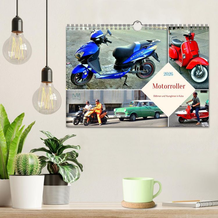 Produktbild: Motorroller - Oldtimer und Youngtimer in Kuba (Wandkalender 2026 DIN A4 quer), CALVENDO Monatskalender