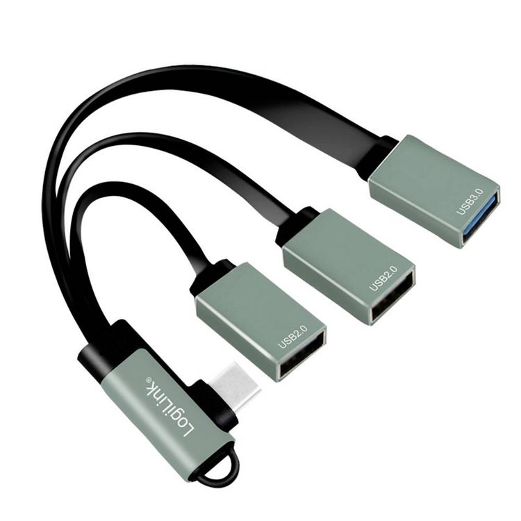 Produktbild: LogiLink UA0361 USB-Hub 3 Port USB-A USB 3.1 Gen1 5 GBit/s mit USB-C&reg; Stecker Silber UA0361