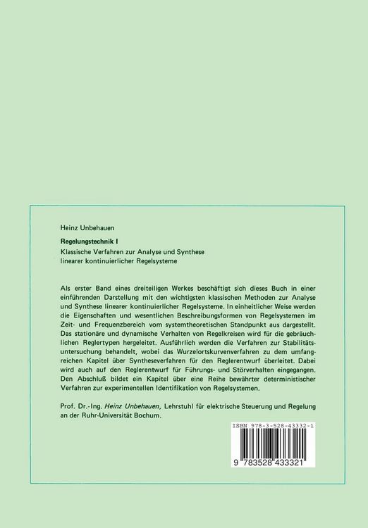 Produktbild: Regelungstechnik I