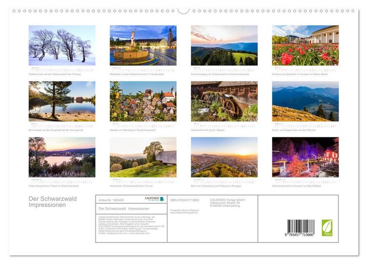 Produktbild: Der Schwarzwald Impressionen (hochwertiger Premium Wandkalender 2026 DIN A2 quer), Kunstdruck in Hochglanz