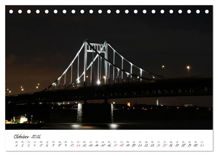 Produktbild: Nachtschicht - N&auml;chtliche Impressionen vom Ruhrgebiet und dem Niederrhein (Tischkalender 2026 DIN A5 quer), CALVENDO Monatskalender