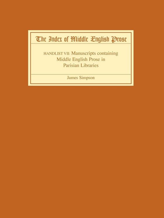 Produktbild: The Index of Middle English Prose, Handlist VII