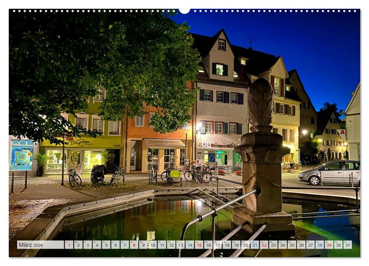 Produktbild: Esslingen zwischen Tag und Nacht (hochwertiger Premium Wandkalender 2026 DIN A2 quer), Kunstdruck in Hochglanz