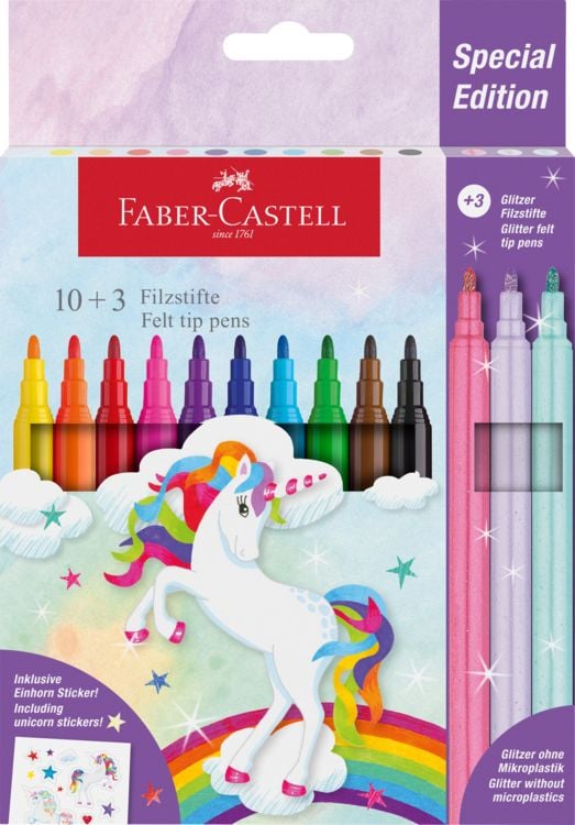 Produktbild: Faber-Castell Filzstift Einhorn 10+3 +Sticker