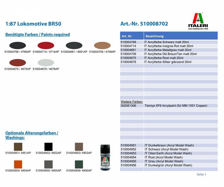 Produktbild: Italeri 510008702 H0 Dampflok BR 50 Plastik-Bausatz