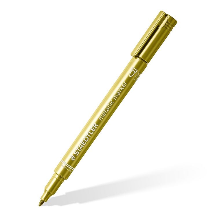 Produktbild: STAEDTLER 8323 Metallic pen, Blisterkarte mit 3 Farben (gold, silber, wei&szlig;), 8323-S BK3
