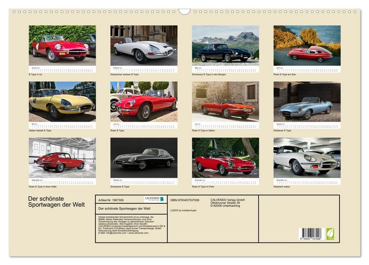 Produktbild: Der sch&ouml;nste Sportwagen der Welt (Wandkalender 2026 DIN A2 quer), CALVENDO Monatskalender
