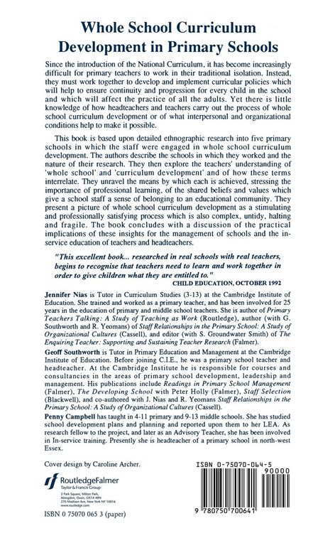 Produktbild: Whole School Curriculum Development In The Primary School