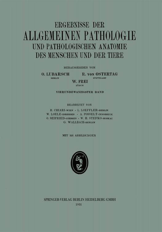 Produktbild: Ergebnisse der allgemeinen Pathologie und pathologischen Anatomie